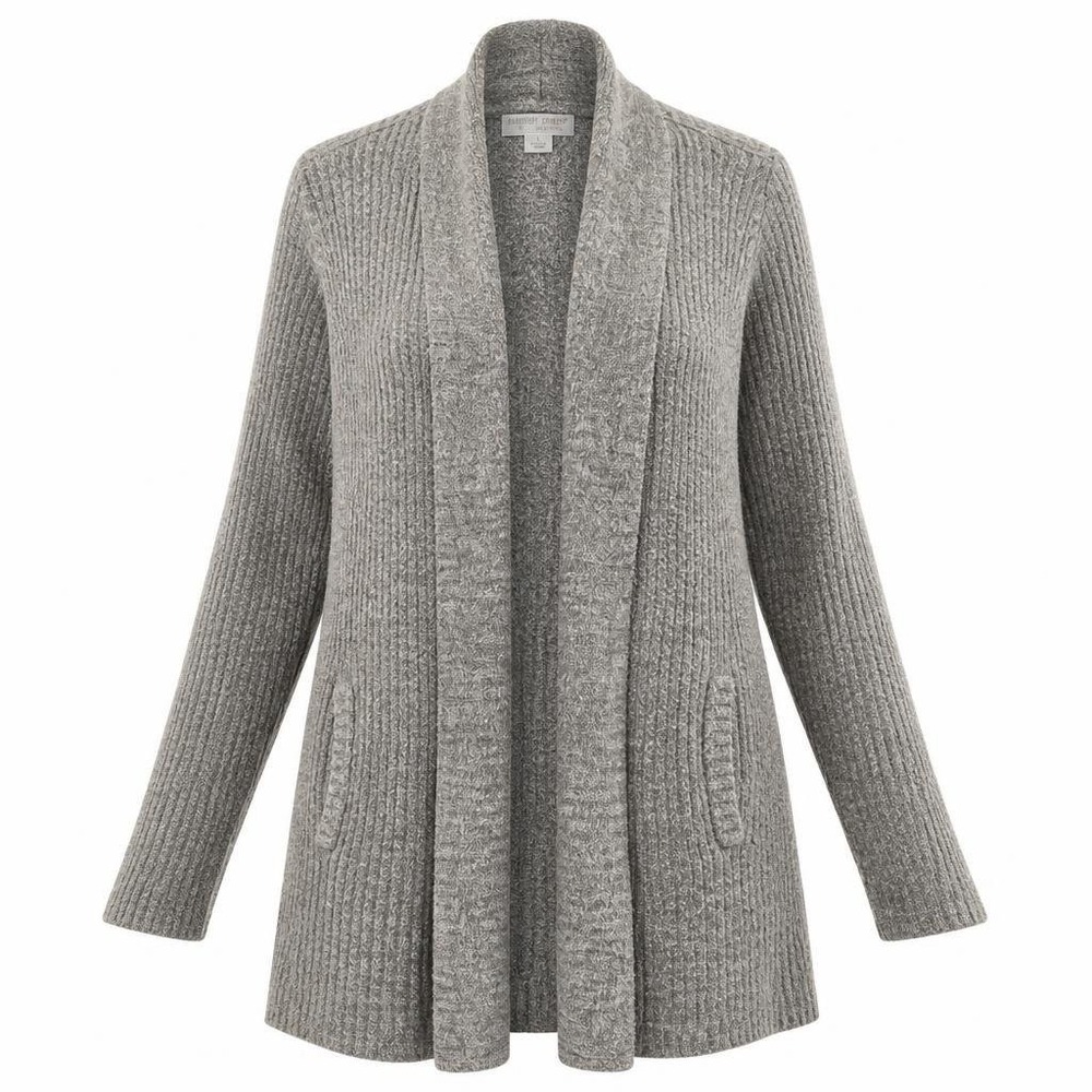 Barefoot Dreams Montecito Cardigan Womens L Gray CozyChic Lite Sweater Pockets